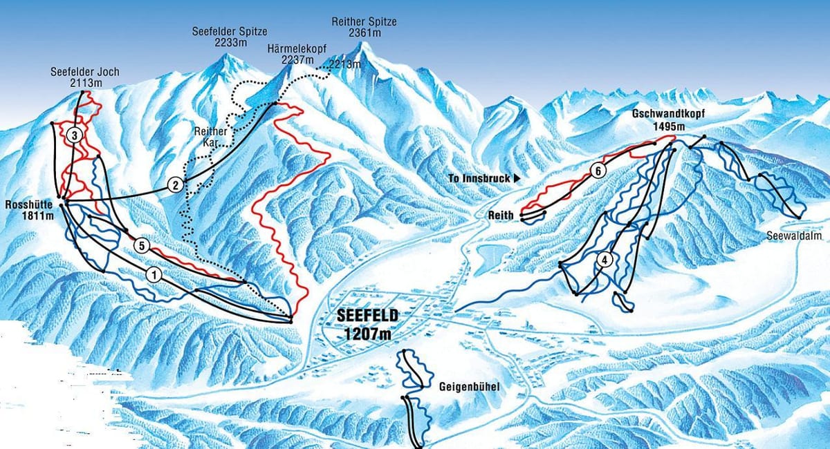 žemėlapis seefeld austrija