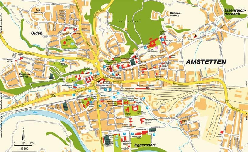 žemėlapis amstetten austrija