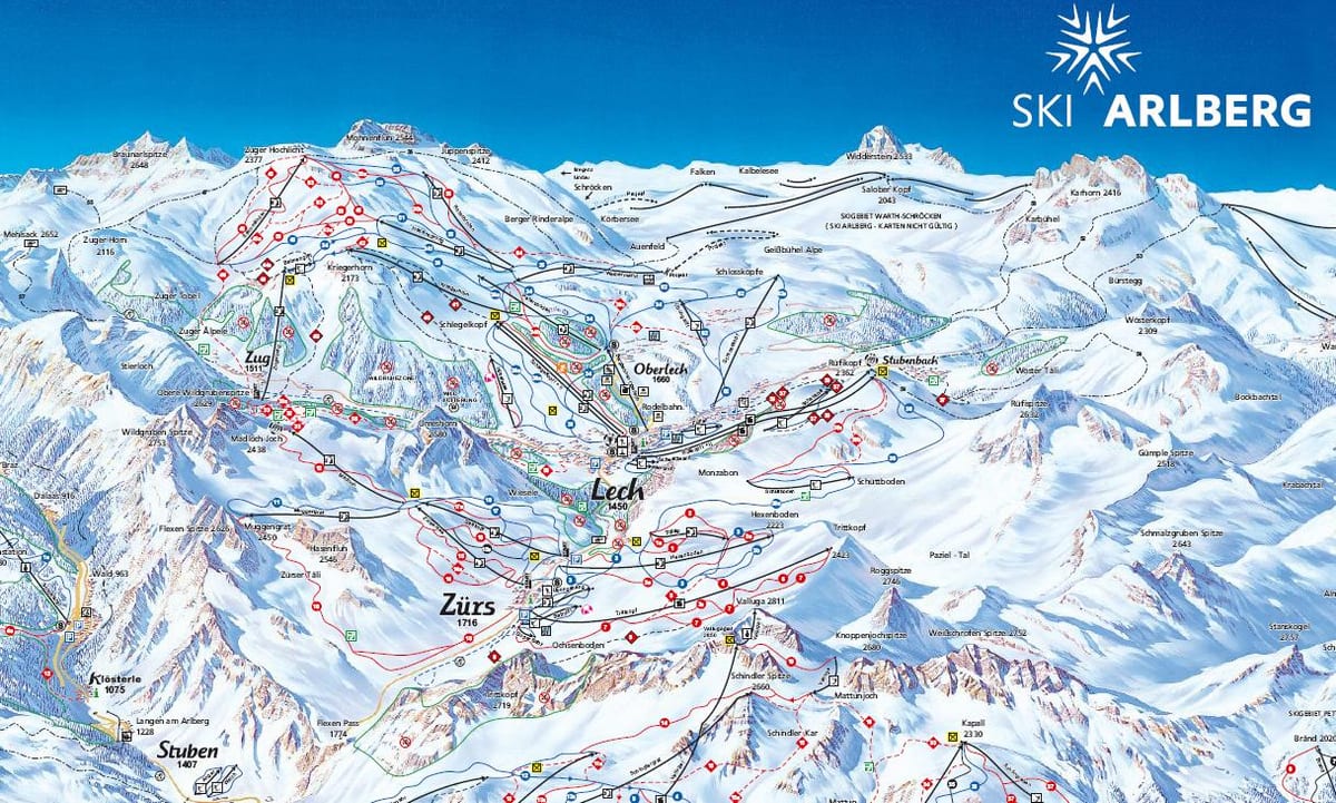 žemėlapis arlberg austrija