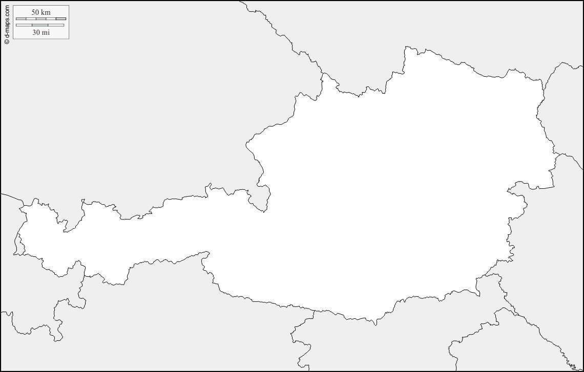 žemėlapis austrija žemėlapio kontūras