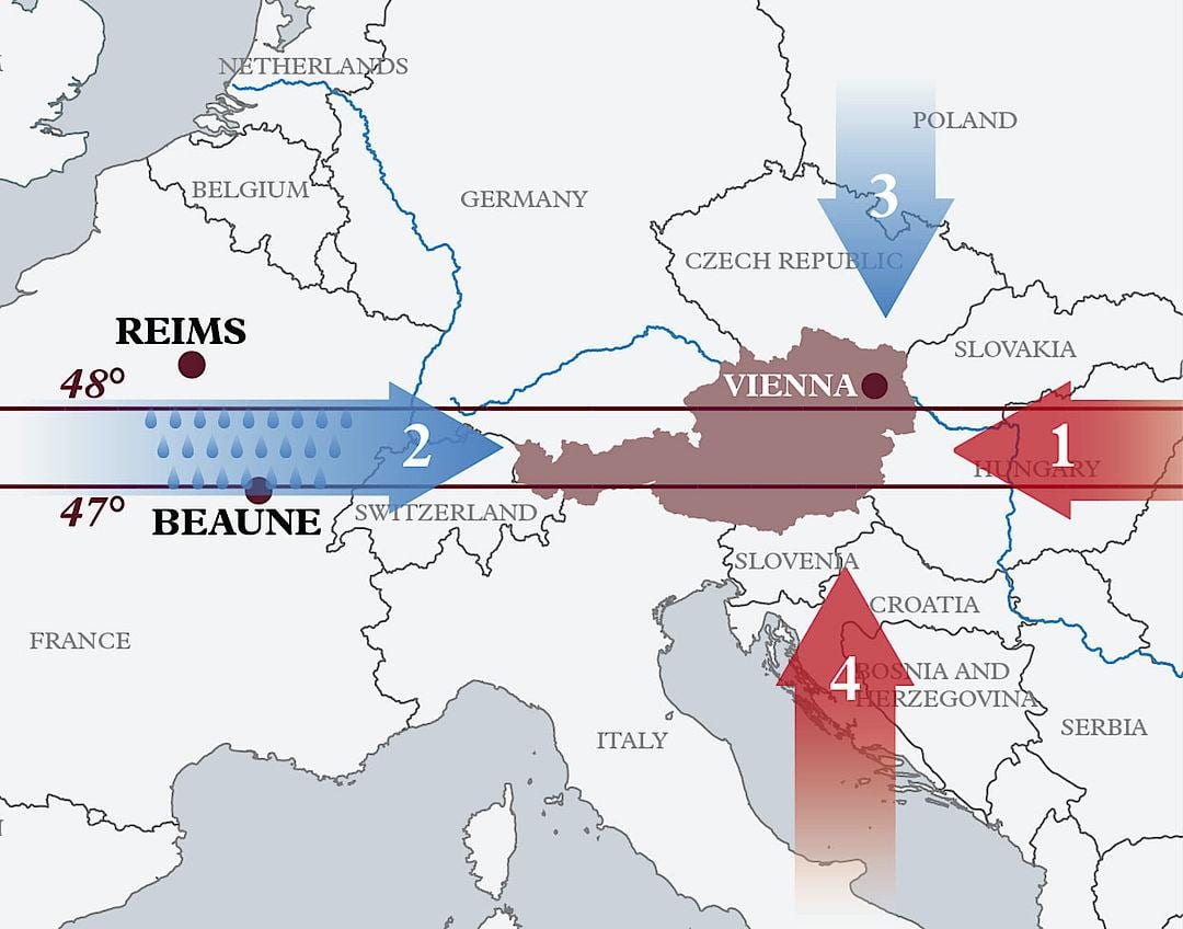 žemėlapis austrijos klimatas