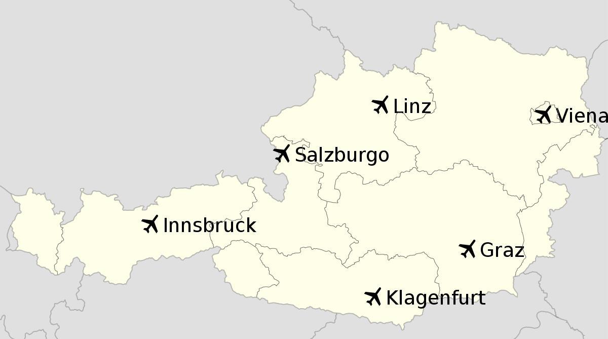 oro uostų austrijoje žemėlapyje