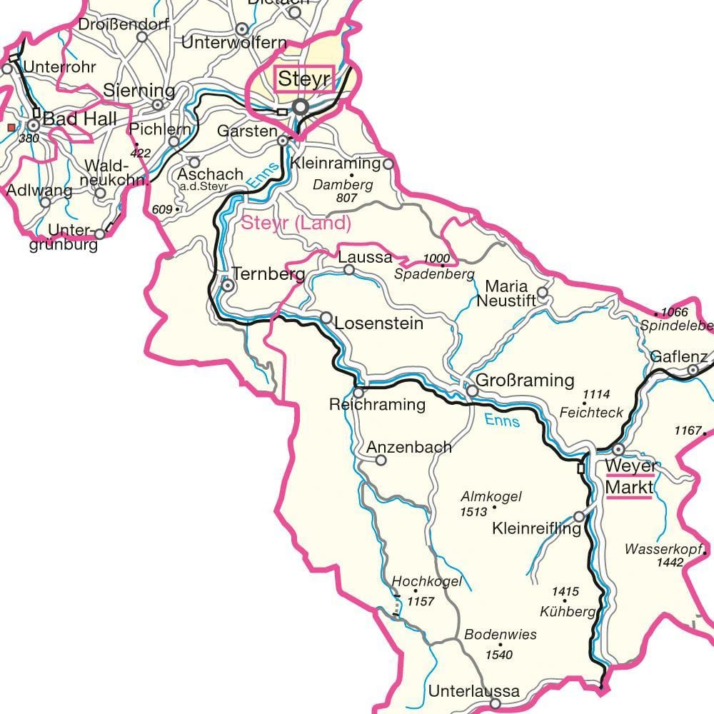 žemėlapis austrija, steyr