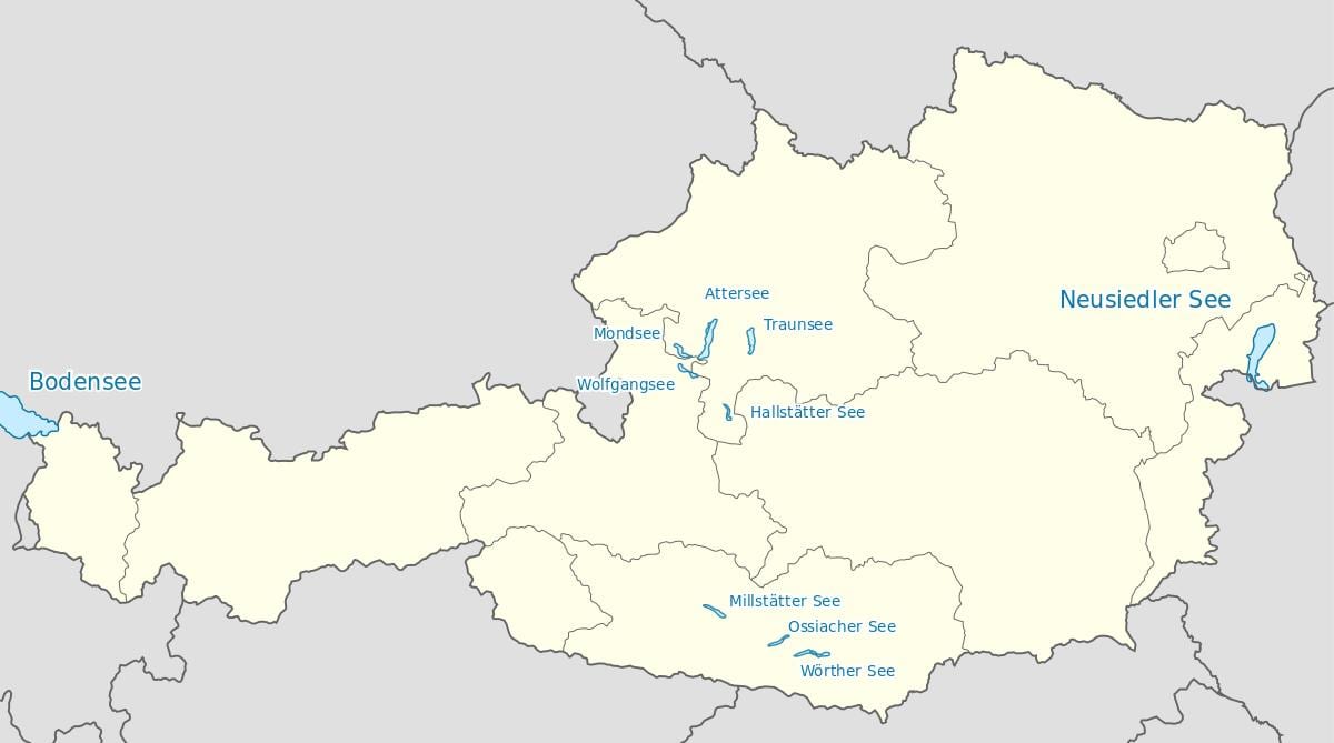 žemėlapis austrijos ežerų