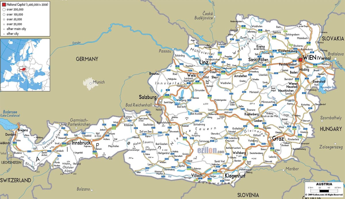 detalus planas austrijoje su miestų