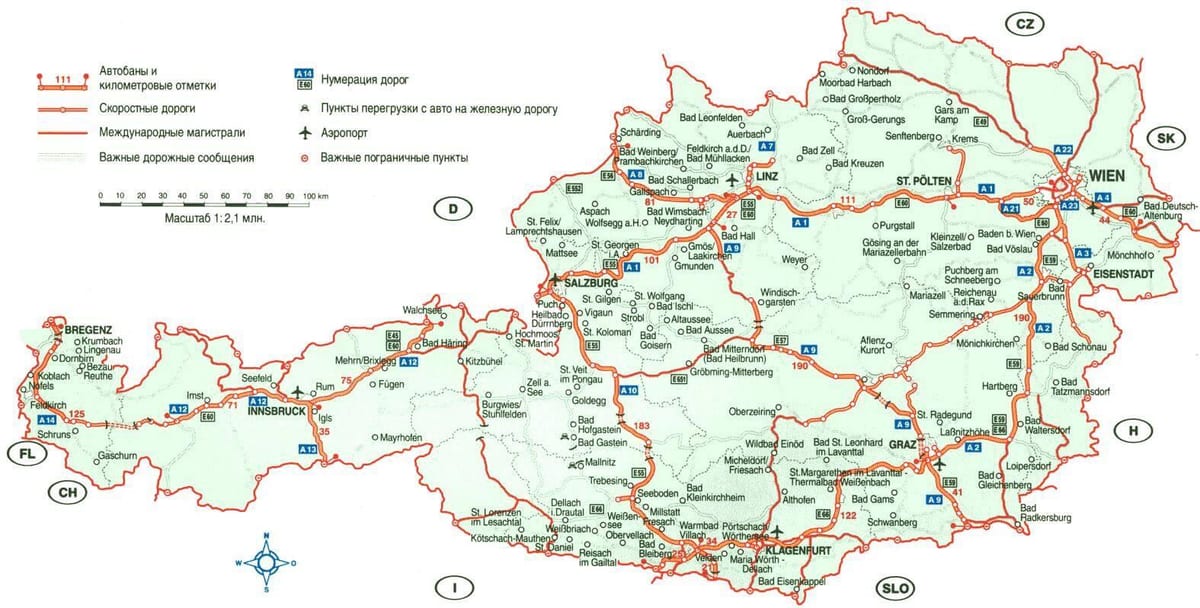 austrija kelionės žemėlapis