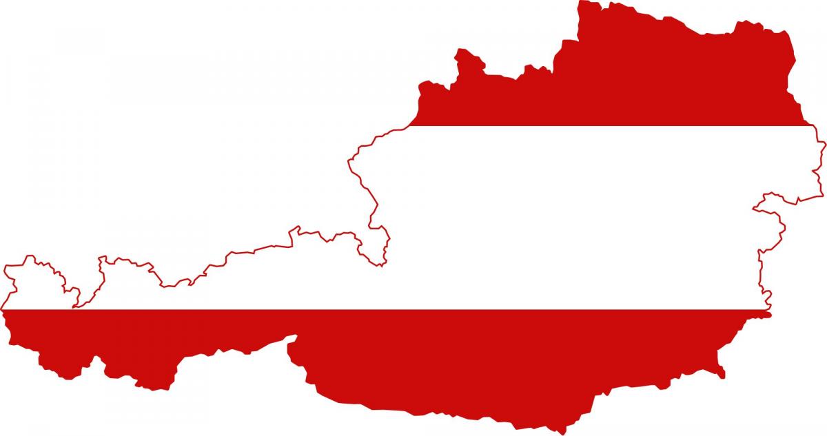 austrija žemėlapis, vėliava