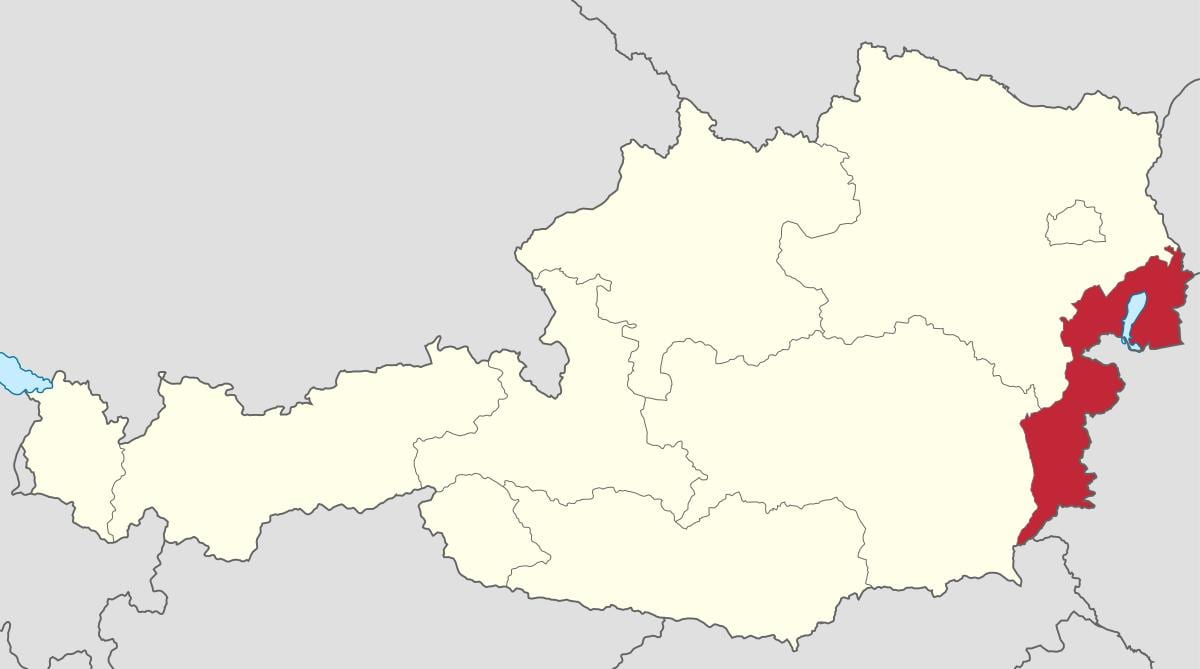 žemėlapis burgenland austrija