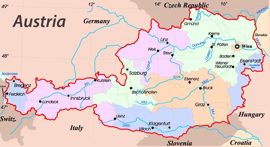žemėlapis eisenstadt austrija