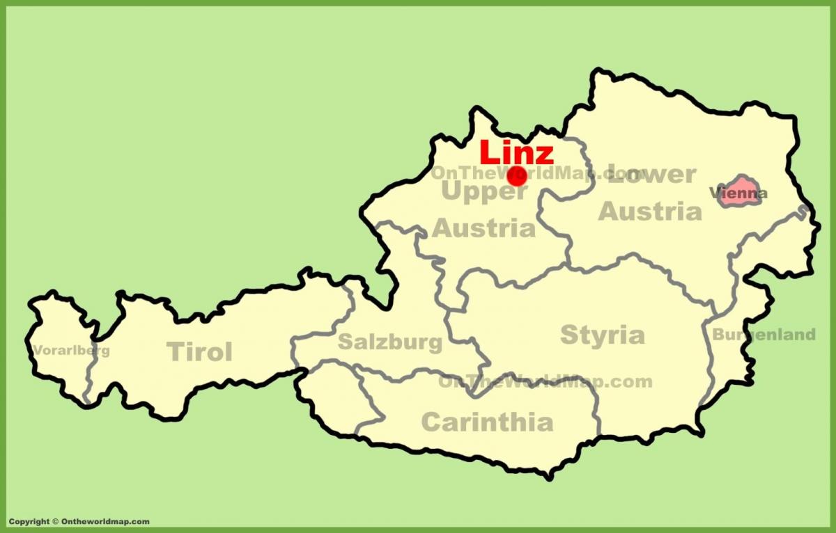žemėlapis linz, austrija