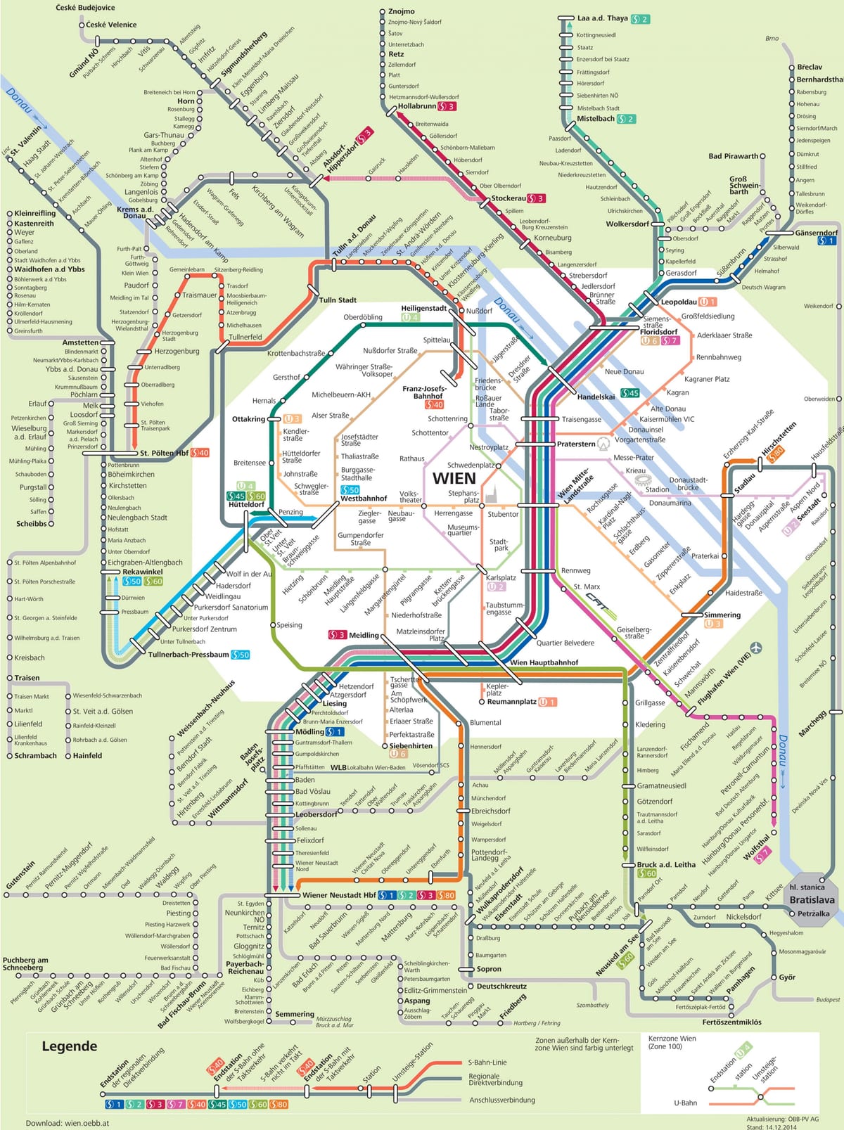 traukinių stotys vienoje (austrija žemėlapyje
