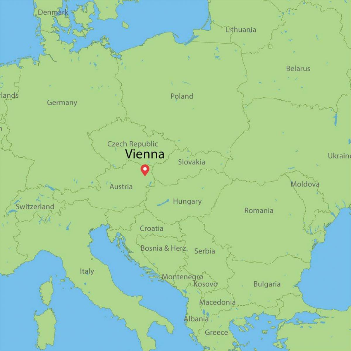 vienos (austrija pasaulio žemėlapis