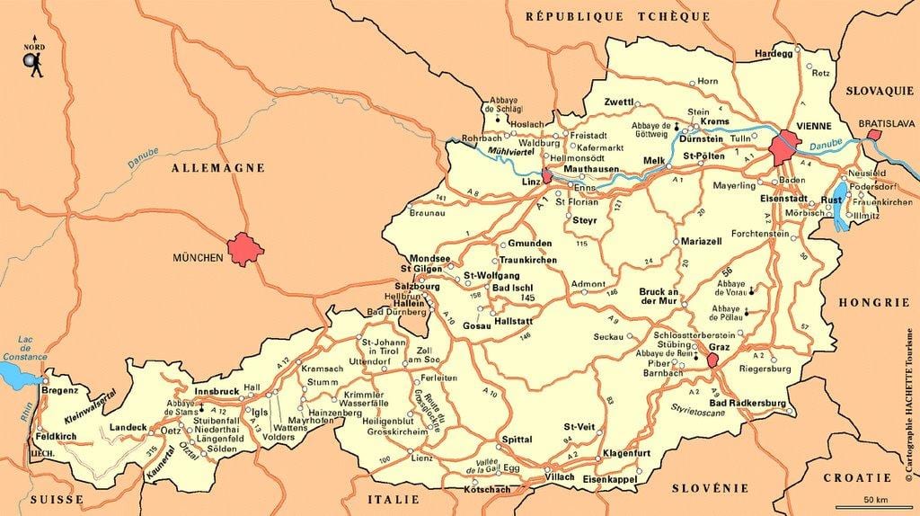 žemėlapis wien austrija
