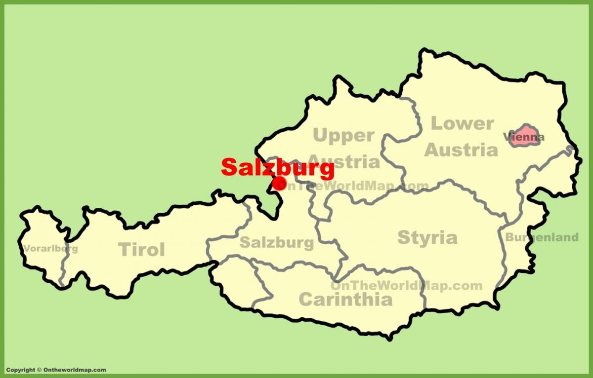 austrijos zalcburgo žemėlapyje