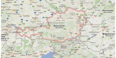 Austrijos sienas žemėlapyje