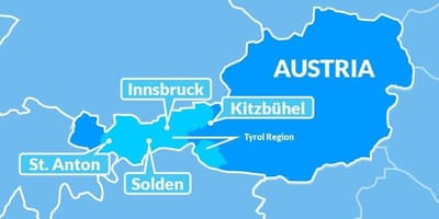 Žemėlapis žemėlapis tirolio regionas austrija