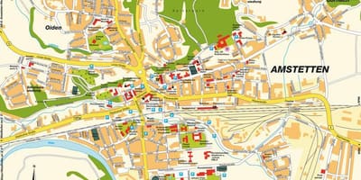 Žemėlapis amstetten austrija