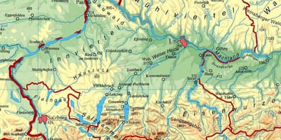 Žemėlapis aukštutinės austrijos