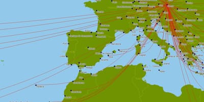 Austrian airlines žemėlapyje
