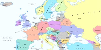 Europos žemėlapis, rodantis, austrija