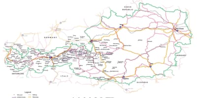 Žemėlapis austrijos turistų lankomas vietas