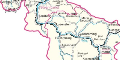 Žemėlapis austrija, steyr 