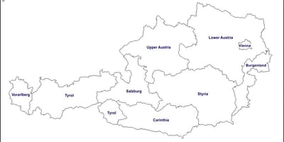 Tuščias žemėlapis austrija