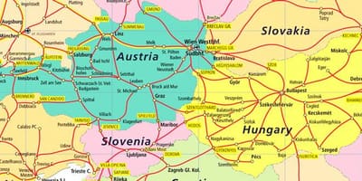 Austrijos geležinkelių žemėlapis