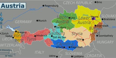 Austrijos provincijos žemėlapis