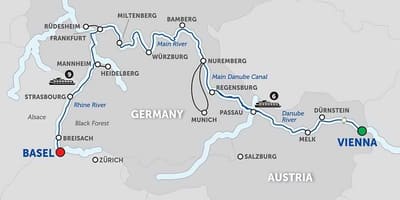 Žemėlapis austrijos upės