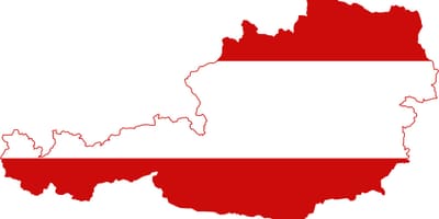 Austrija žemėlapis, vėliava