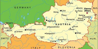 Austrijos insbruko žemėlapyje
