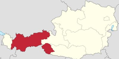 Austrijos tirolio žemėlapyje